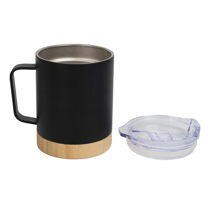 Bamboo Base Stainless Steel Mug