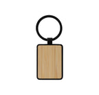 Trinket - Rectangle Bamboo+Metal Keychain