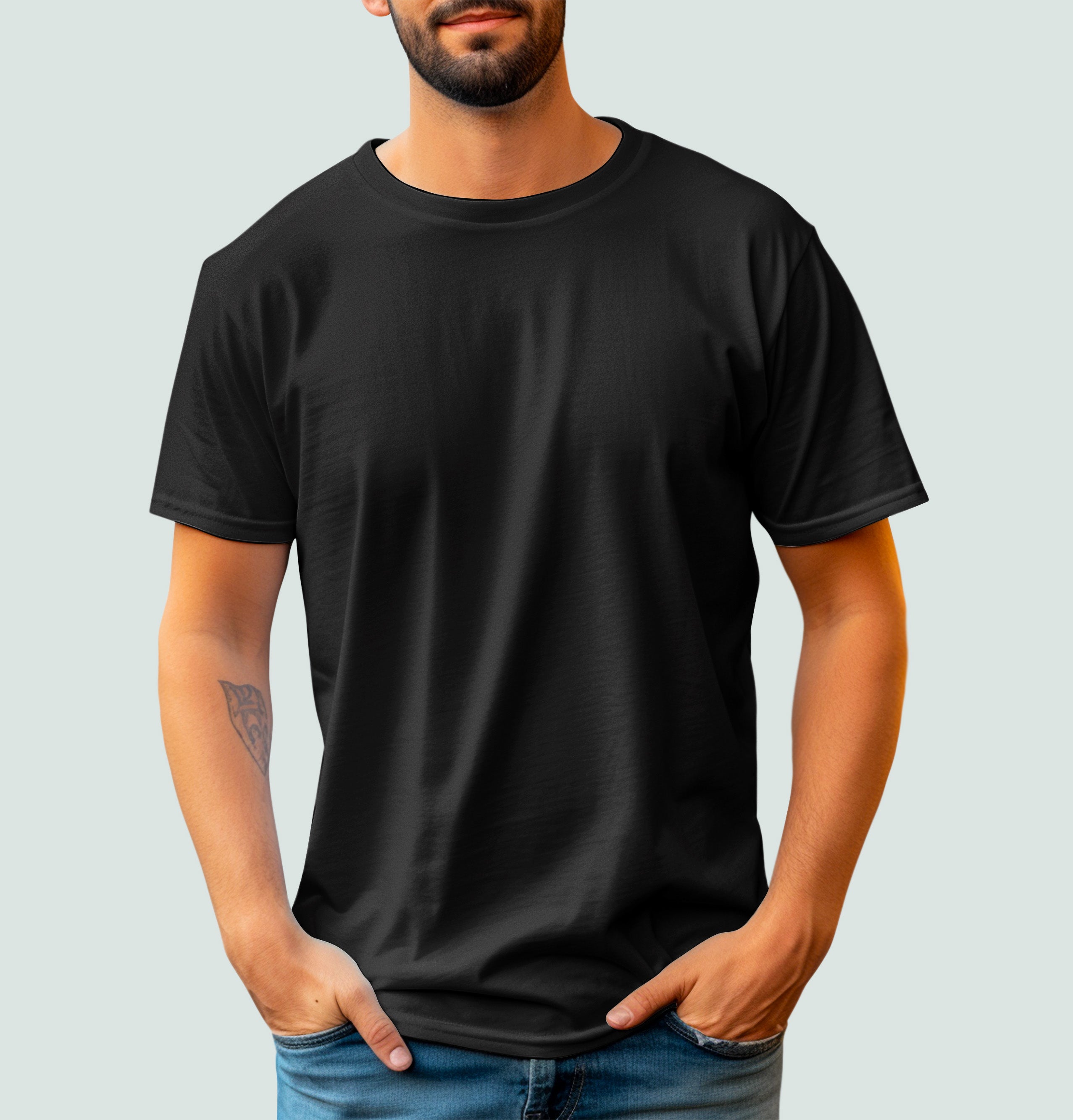 Basic Mesh Round Neck T-Shirt