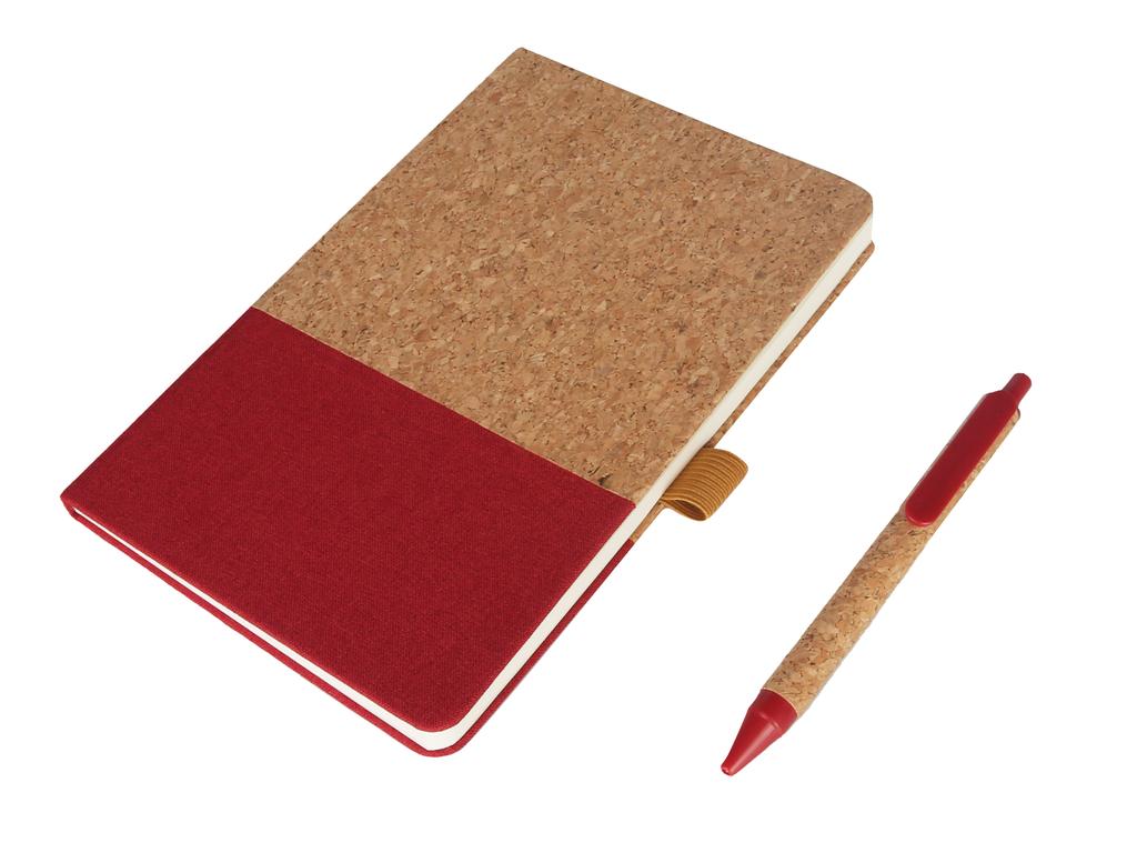BORSA - eco-neutral A5 Cork Fabric Hard Cover Notebook and Pen Set