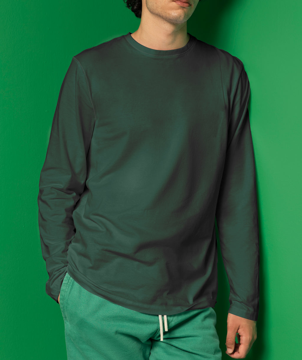 Basic Round Neck T-Shirt Full Sleeve – 100% Cotton