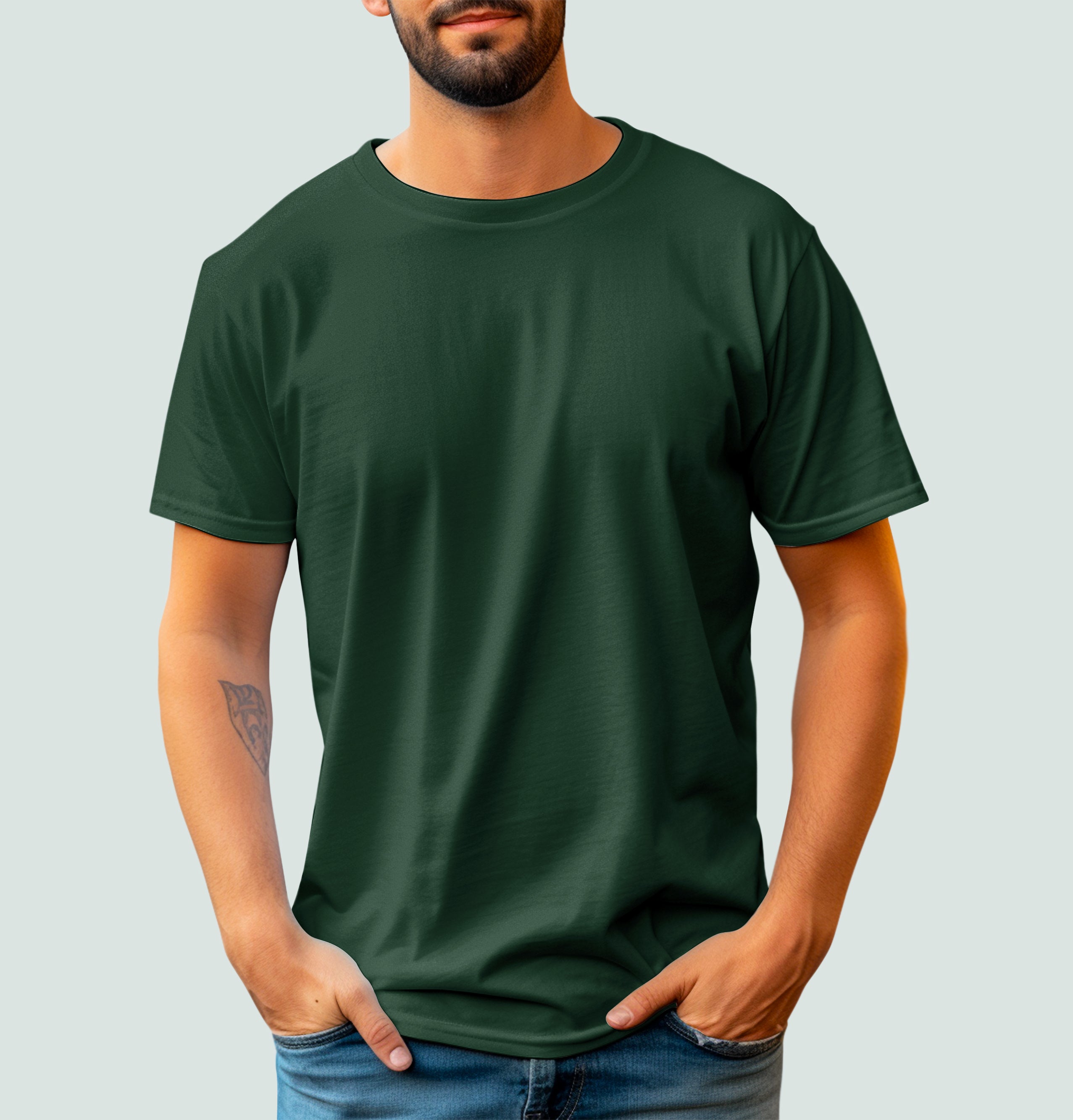 Basic Mesh Round Neck T-Shirt
