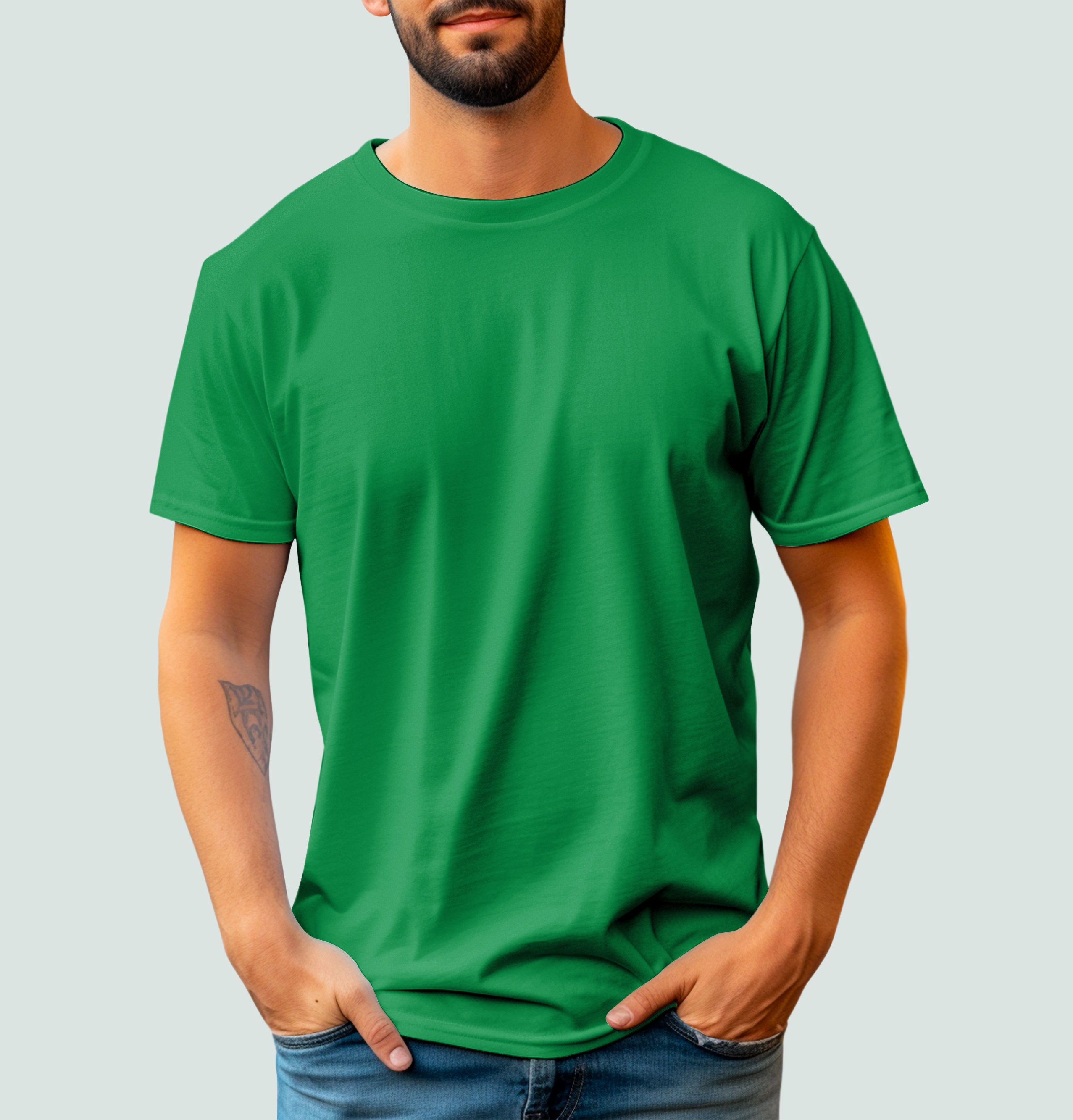 Basic Mesh Round Neck T-Shirt