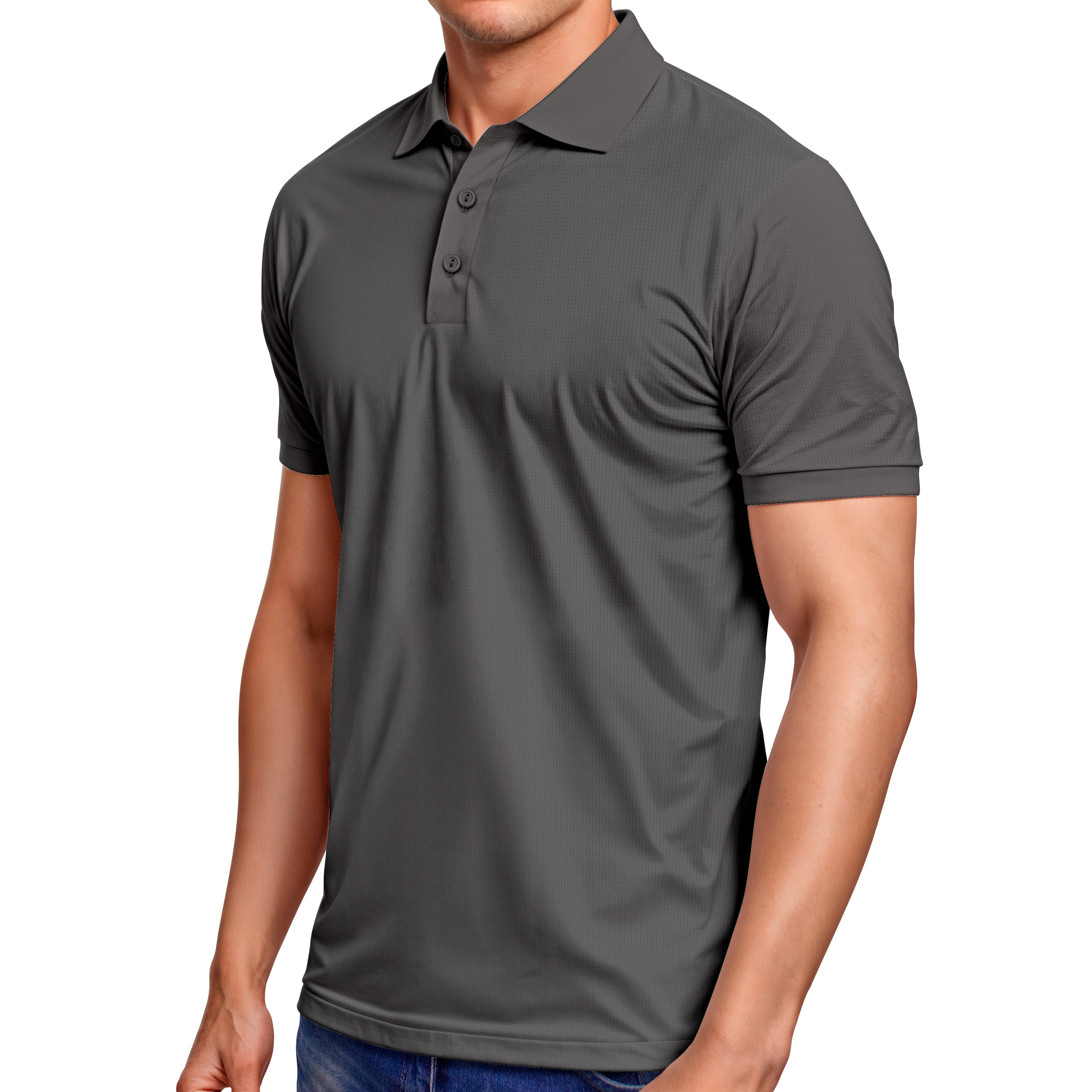 Premium Mesh Polo Neck T-Shirt