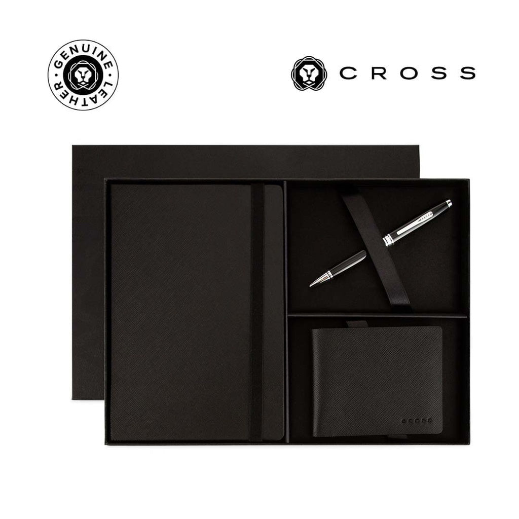 Cross Coventry Ballpoint Pen with Notebook and Bifold Wallet Gift Set