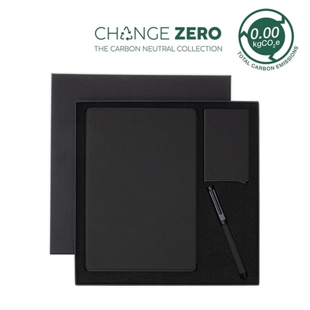 TESSIN - CHANGE ZERO Sustainable Gift Set with Refillable Notebook, Pen & Cardholder