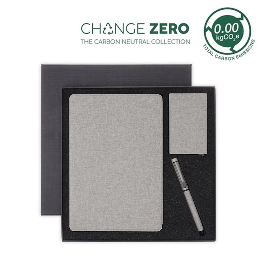 TESSIN - CHANGE ZERO Sustainable Gift Set with Refillable Notebook, Pen & Cardholder