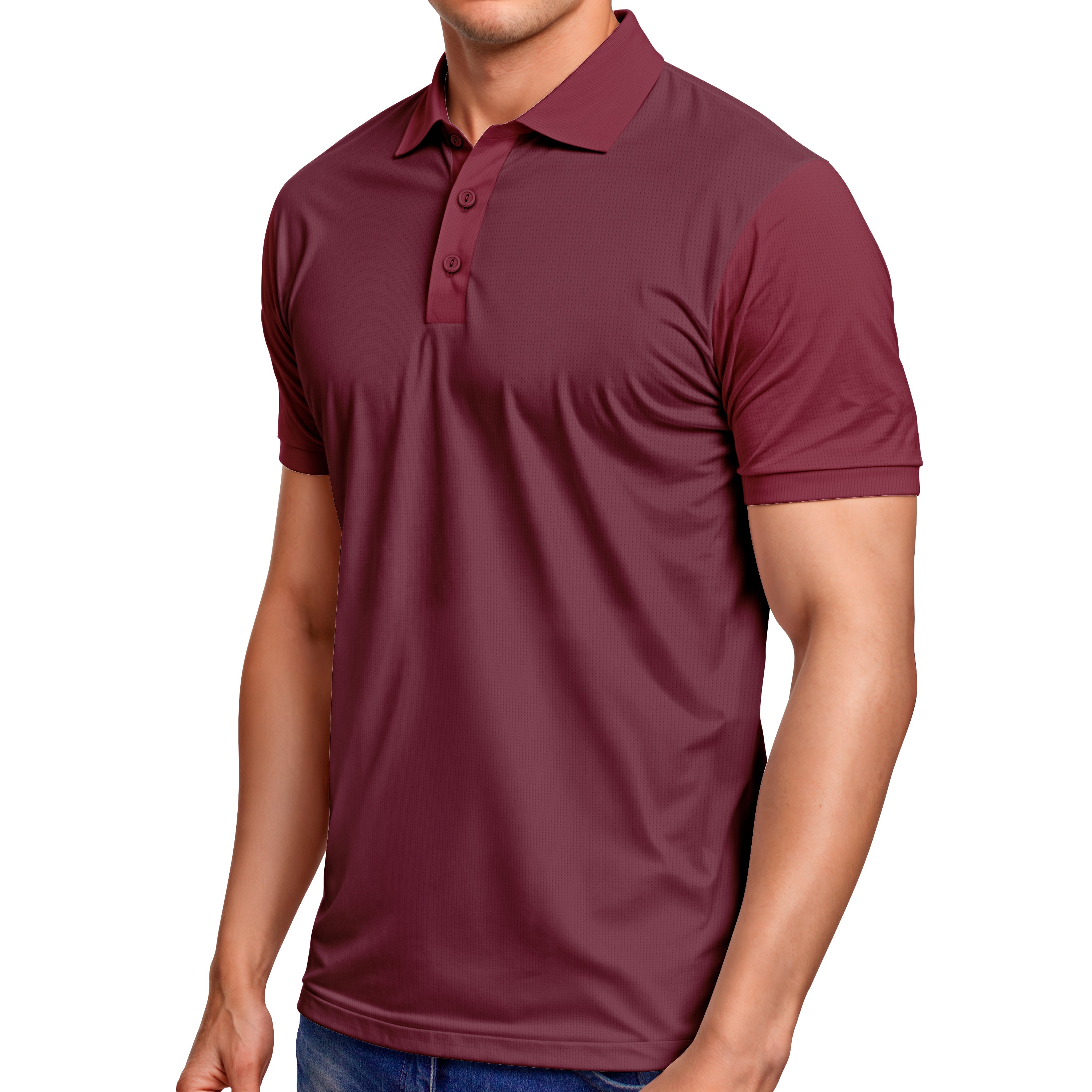 Premium Mesh Polo Neck T-Shirt
