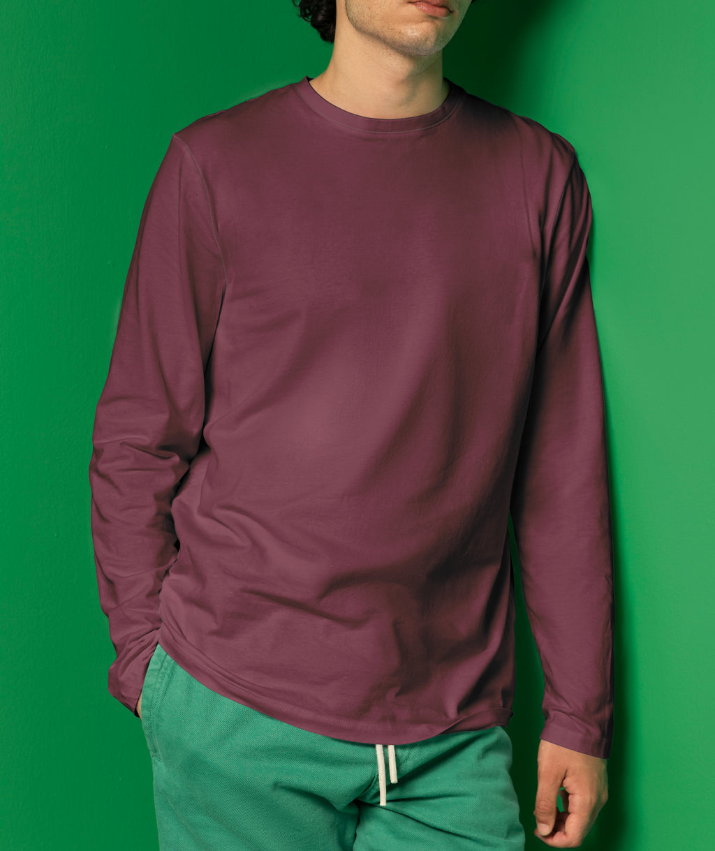 Basic Round Neck T-Shirt Full Sleeve – 100% Cotton