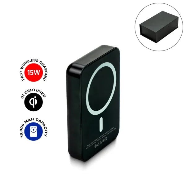 MagSafe Wireless Powerbank, Light-Up Logo, 15W Fast Charging, 10K mAh