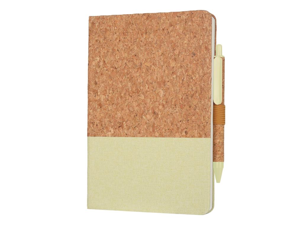 BORSA - eco-neutral A5 Cork Fabric Hard Cover Notebook and Pen Set