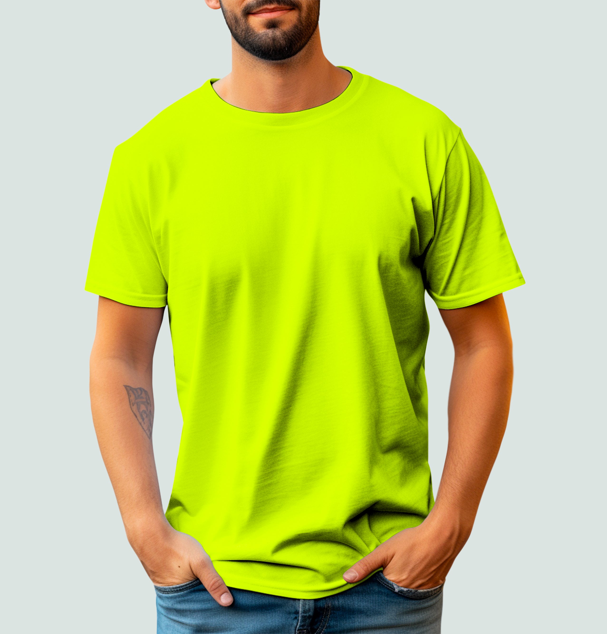 Basic Mesh Round Neck T-Shirt