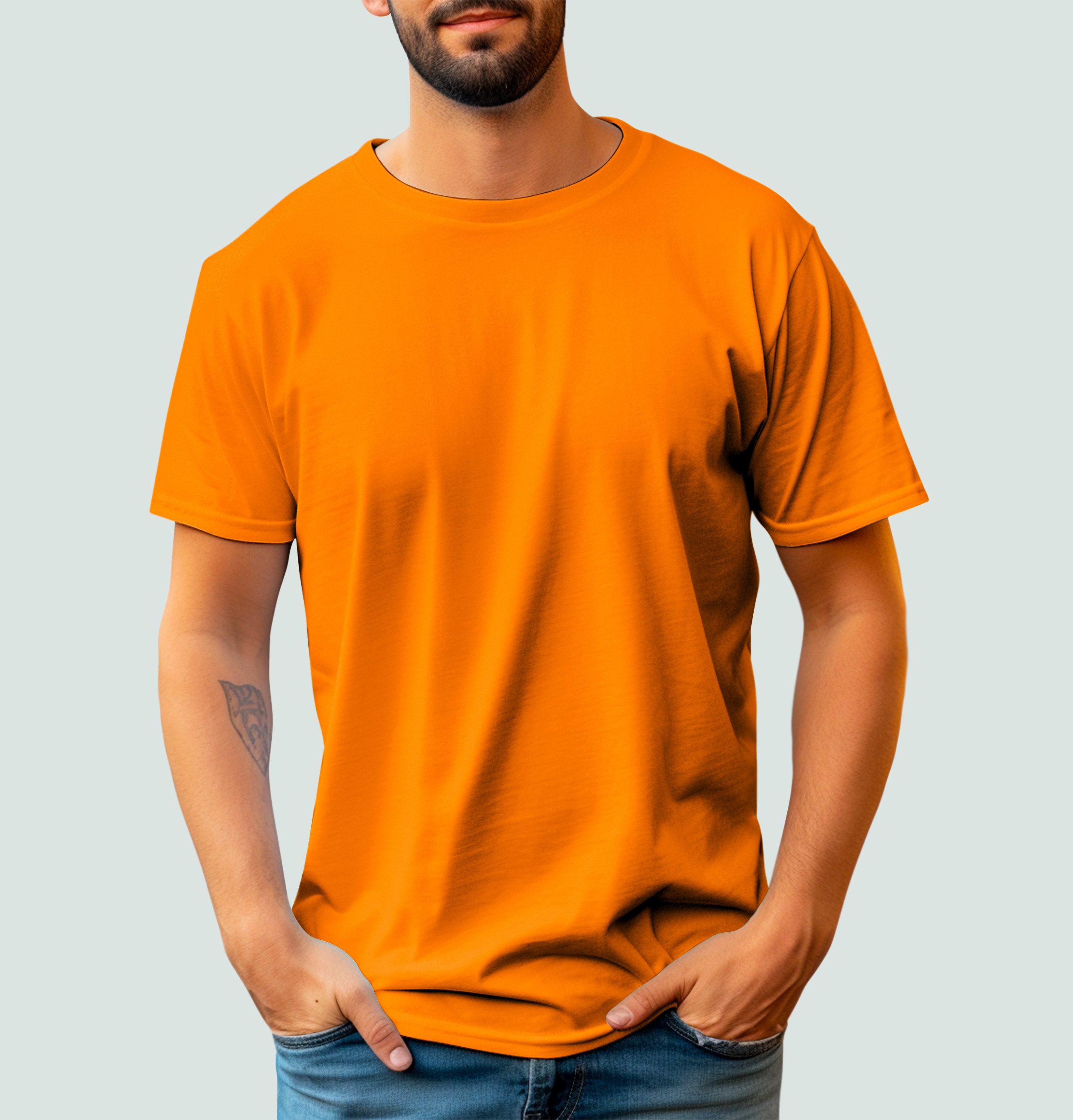 Basic Mesh Round Neck T-Shirt