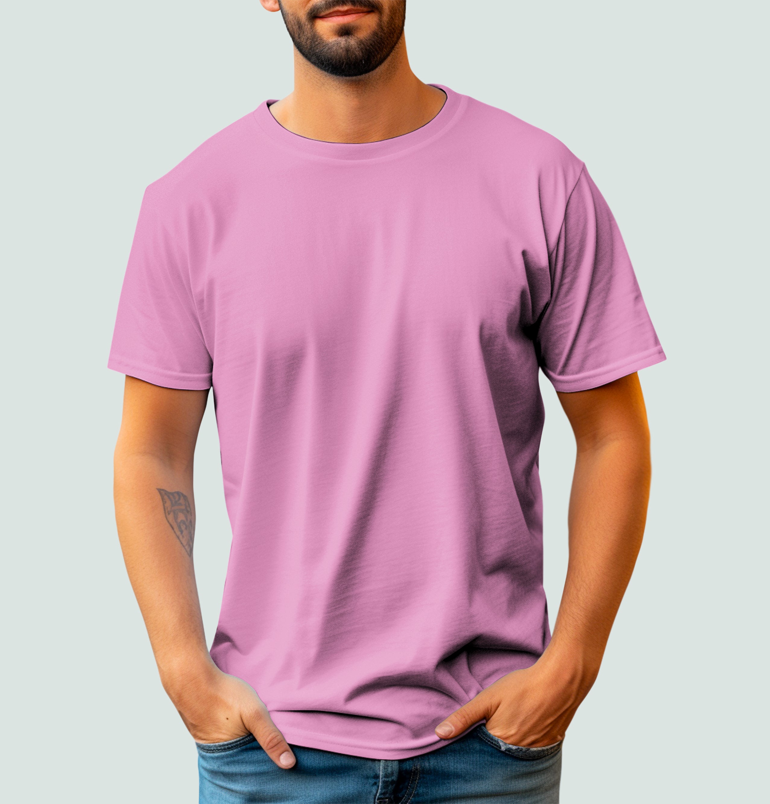 Basic Mesh Round Neck T-Shirt