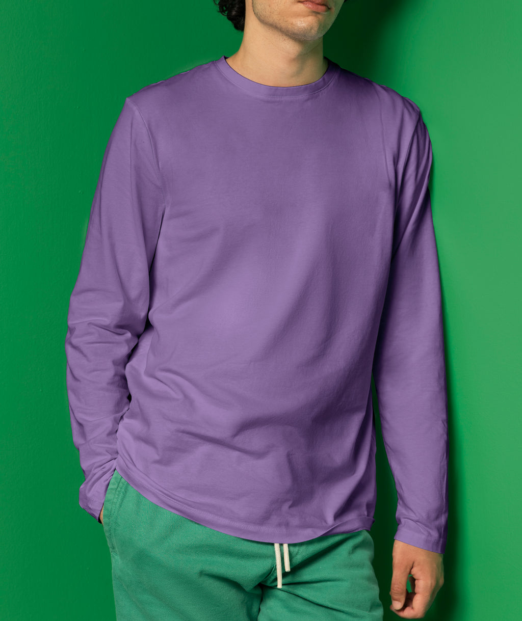 Basic Round Neck T-Shirt Full Sleeve – 100% Cotton