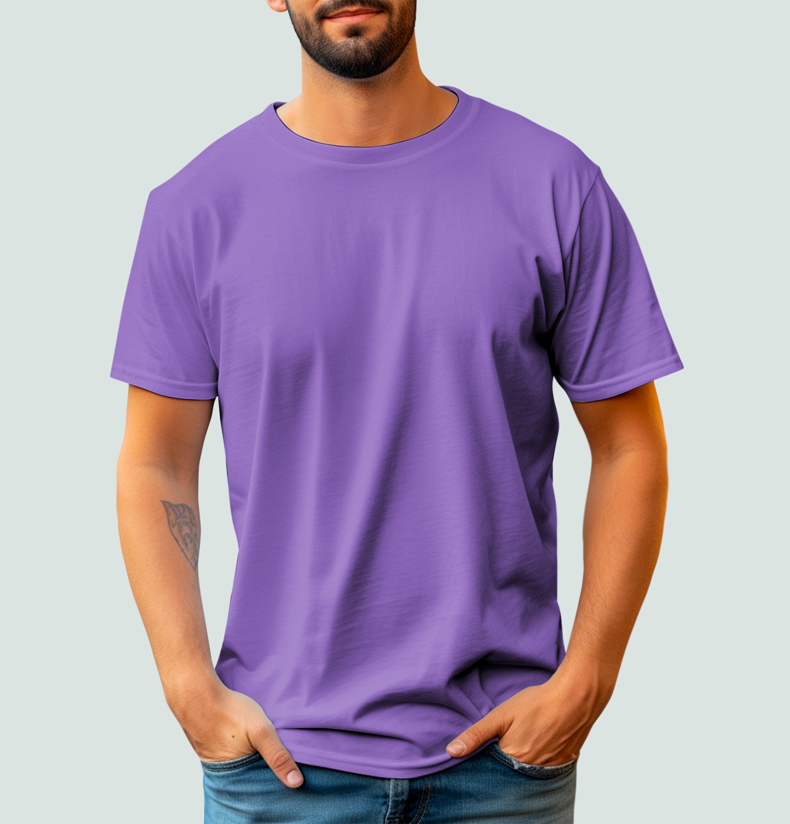 Basic Mesh Round Neck T-Shirt