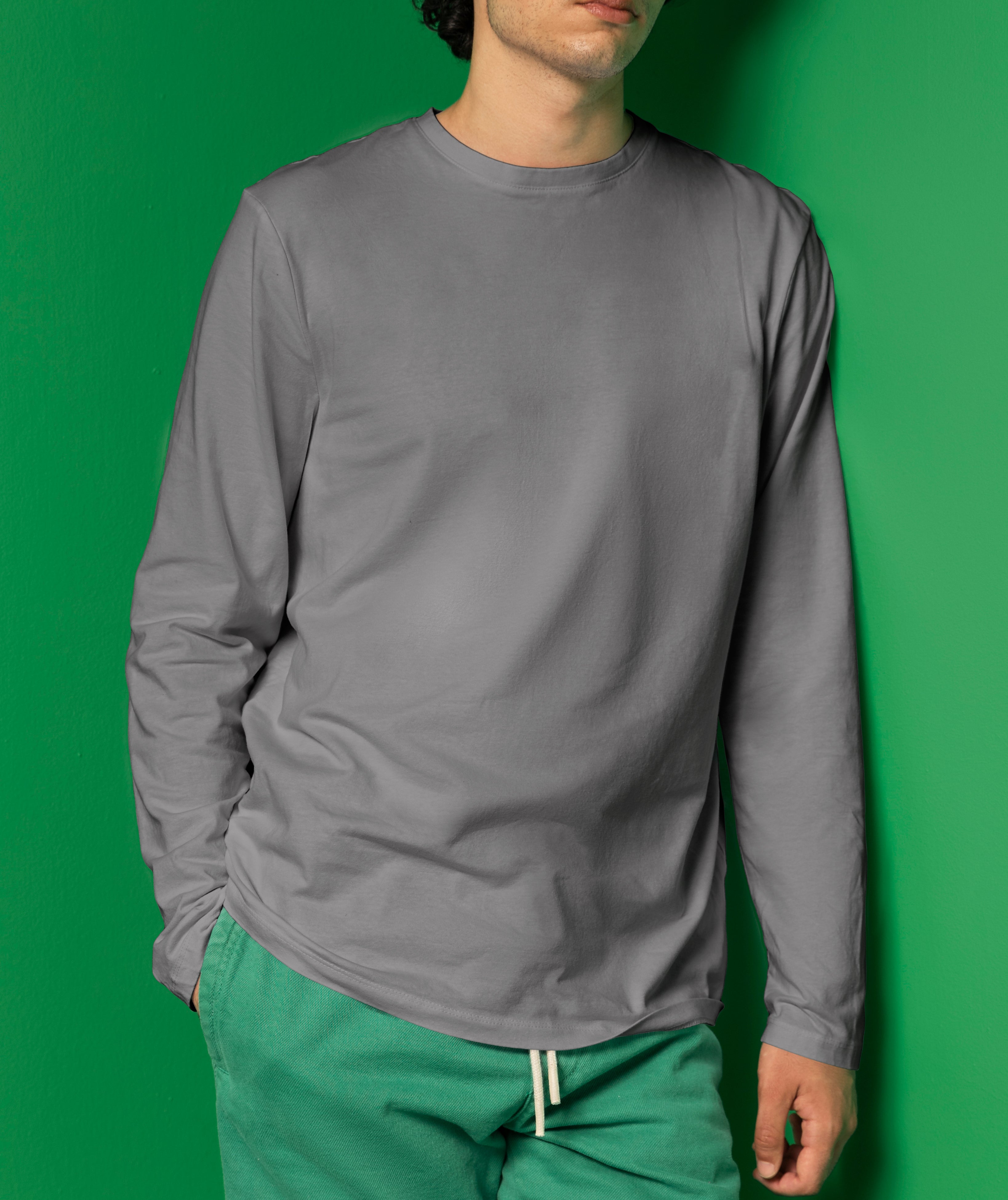 Basic Round Neck T-Shirt Full Sleeve – 100% Cotton