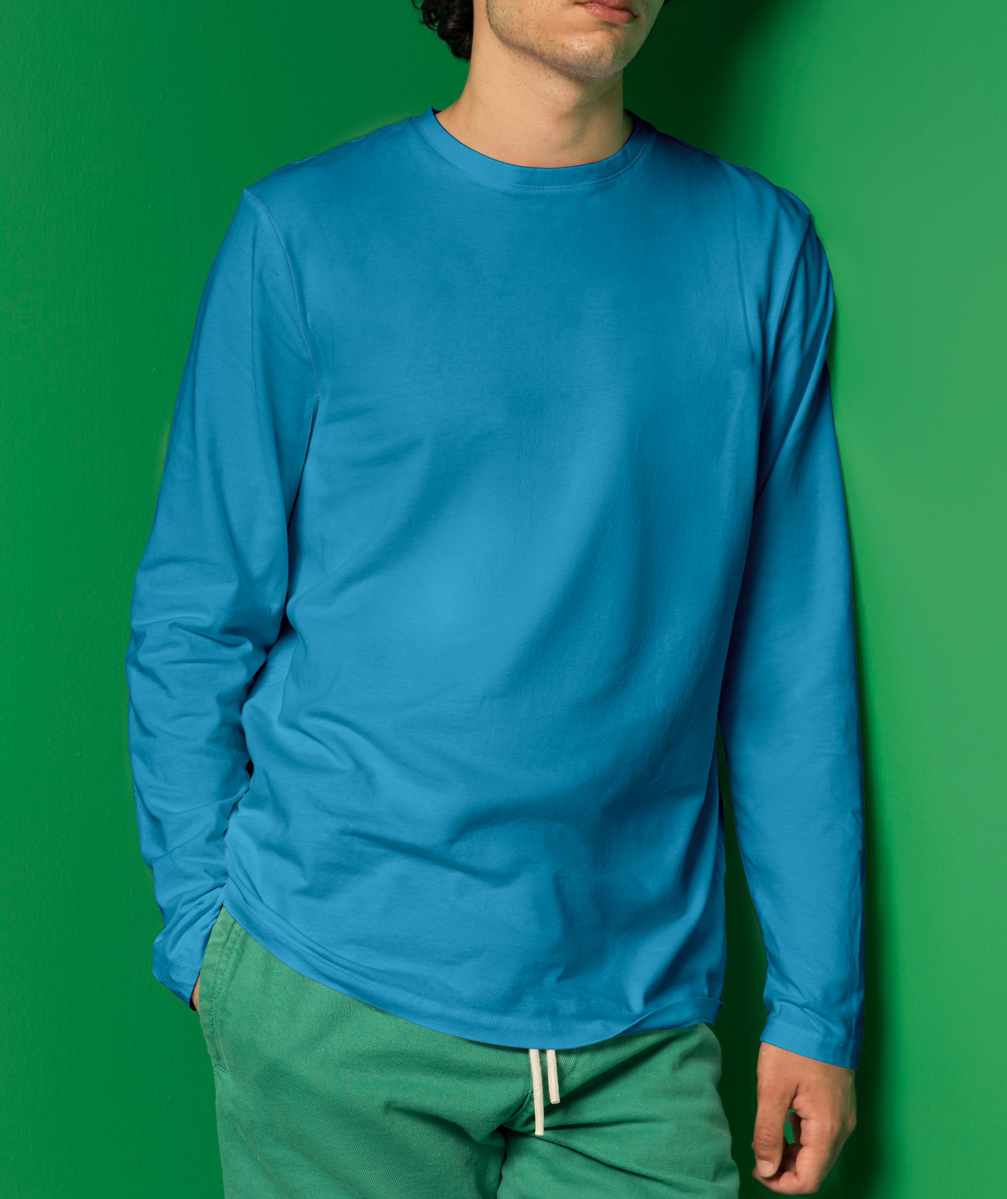 Basic Round Neck T-Shirt Full Sleeve – 100% Cotton