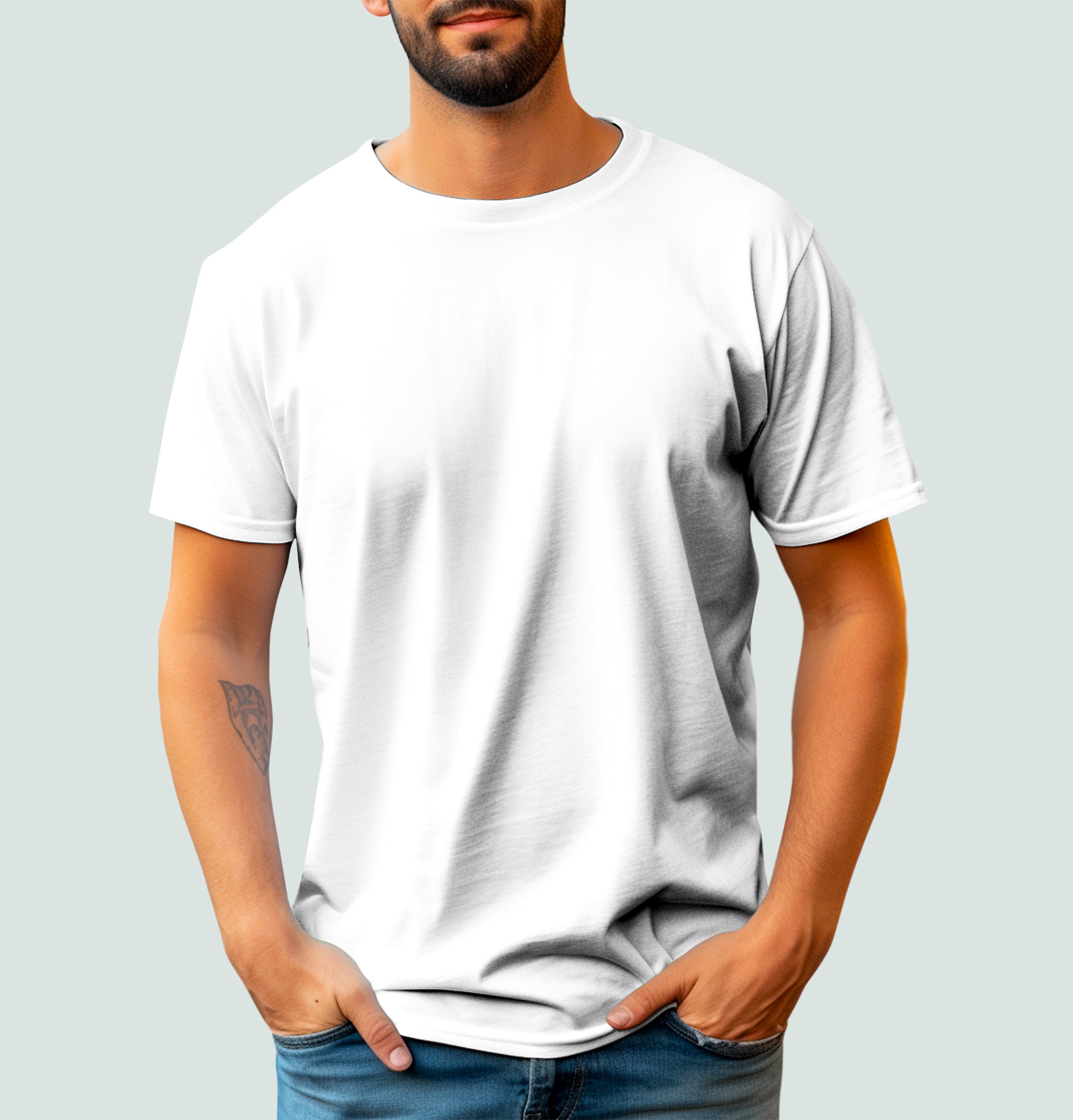 Basic Mesh Round Neck T-Shirt