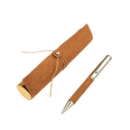 KORU - eco-neutral Metal Pen with Recycled Leather Barrel