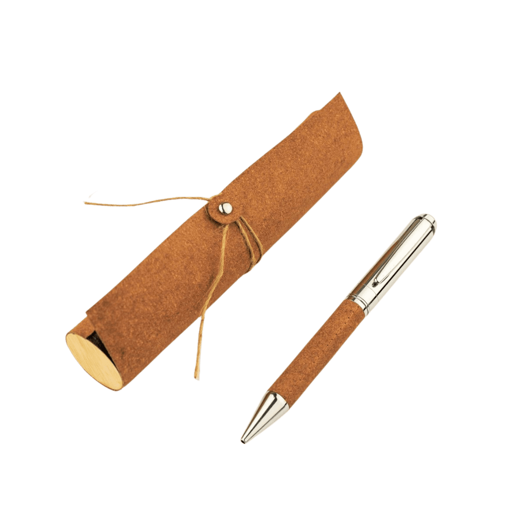 KORU - eco-neutral Metal Pen with Recycled Leather Barrel