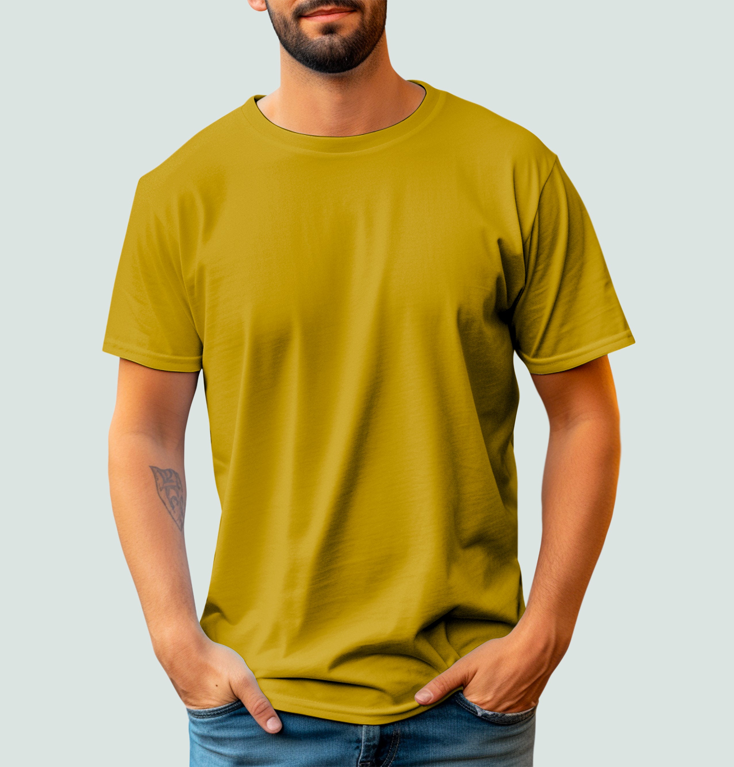Basic Mesh Round Neck T-Shirt