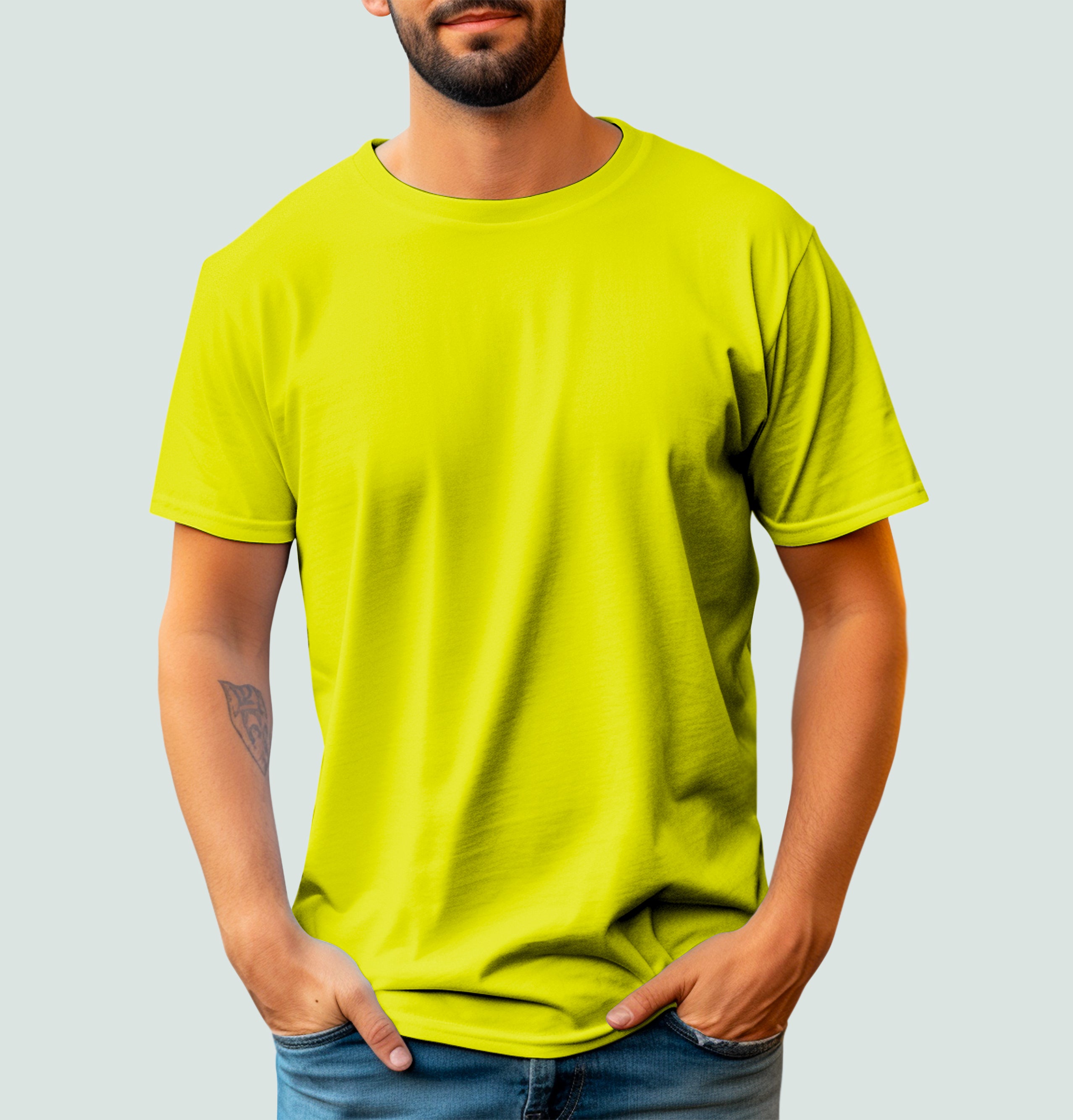 Basic Mesh Round Neck T-Shirt