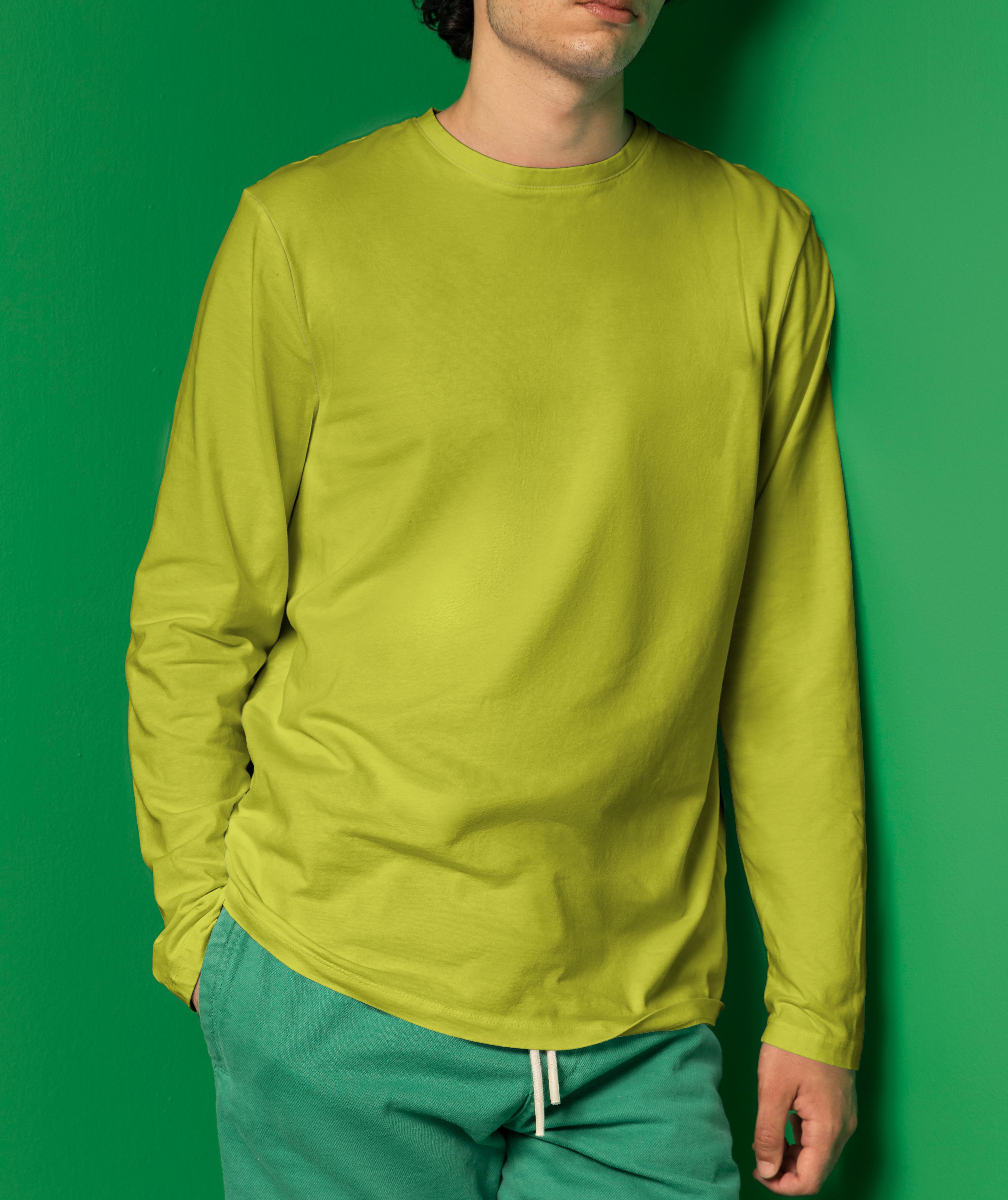 Basic Round Neck T-Shirt Full Sleeve – 100% Cotton